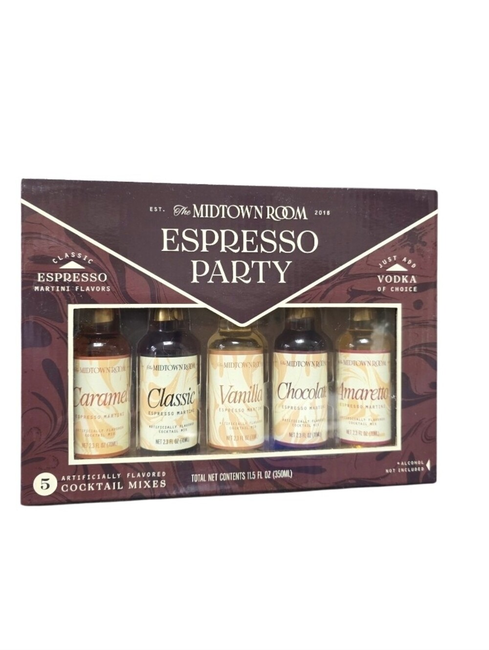 The Midtown Room Espresso Party Cocktail Mixes set of 5 x 2.3fl oz NIB